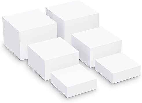 HIIMIEI Buffet Risers, Food Risers for Buffet Table, Display Stand Shelf for Catering Collectibles, Acrylic Cube Display Nesting Risers with Hollow Bottoms 6PCS 8''x9''x10''