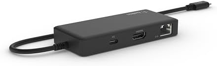 Belkin 5-in-1 Powered USB-C & USB Hub, USB-C Docking Station w/ 2 USB-A Ports, 1 USB-C Port, Ethernet, & 4K HDMI Port, Compatible with MacBook, Chromebook & Other USB-C Devices
