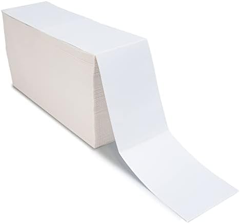 L LIKED 3000 Labels Fanfold 4" x 6" Direct Thermal Labels, with Perforated line for Thermal Printers - Compatible with Zebra & Rollo Printer (4" x 6" - 3000 Labels)