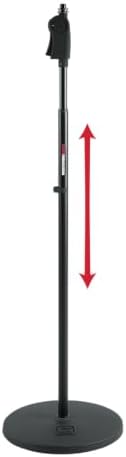 Gator Frameworks Microphone Stand with 12" Weighted Base & Deluxe Soft Grip Squeeze Height adjustment (GFW-MIC-1201)