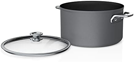 Ninja C50480 Foodi NeverStick Premium 8-Quart Stock Pot with Glass Lid, Anti-Scratch Nest System, Hard-Anodized, Nonstick, Durable & Oven Safe to 500°F, Slate Grey