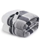 Bedsure Plaid Heated Throw Blanket -Flannel Sherpa Electric Blanket with Grey Plaid Pattern, Christmas Heating Blanket as a Gift, with 6 Heating Levels, 4 Time Settings, 3-Hour Auto-Off (50"x60")