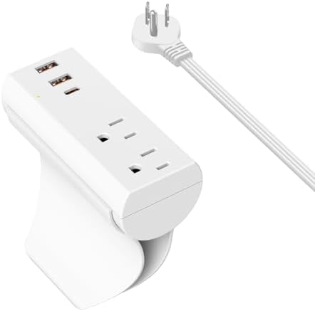 2024 Removable Hidden Couch Charging Station, HEZI Sofa Outlet with 2 AC Outlets 3USB Ports (PD20W USB-C), 1050J Surge Protection, 6ft Flat Power Cord for Furniture Couch