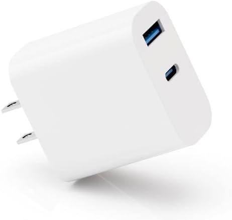 20W USB C Wall Charger Block, Charger Block Dual Port PD 3.0 Power Adapter Fast Type C Charger Fast Charging Block Plug for i-Phone 15/14/13/12/11 Plus/Pro Max, XS/XR/X, i-Pad Pro, Samsung Galaxy