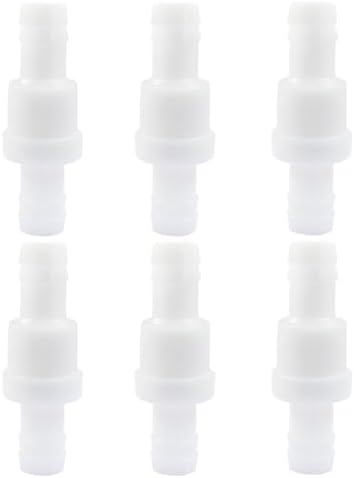 1/2" One Way Inline Check Valve 2 Pcs, Non Return Ozone Resistance PVDF Plastic One-Way Fuel Oil Water Gas Pump Air Check Valve