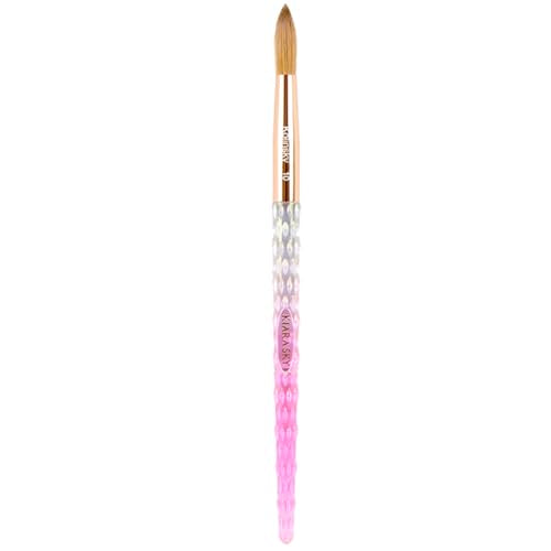 Kiara Sky Pink Crystal Acrylic Nail Brush - Professional Nail Cleaner Tool - Nail Kolinsky Brush for Women - 100% Kolinksy Hand Crafted Nail Tools - Long Lasting Nail Cleaning Brush, #10