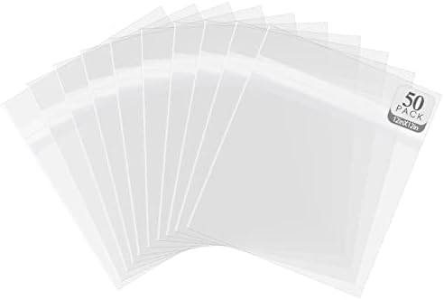 Golden State Art, 50 Pack Clear Record Sleeves for 12 Inch Vinyl Record Albums, 12.75" x 12.75"
