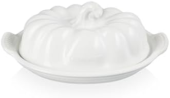 Le Creuset Stoneware Pumpkin Butter Dish, White
