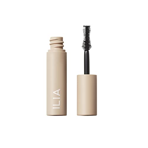 ILIA - Fullest Volumizing Mascara | Non-Toxic, Vegan, Cruelty-Free, Smudge + Flake-Free, Safe For Sensitive Eyes, For Fuller, Thicker, & Healthier Lashes (Travel Size Mini, 0.13 oz | 4 ml)