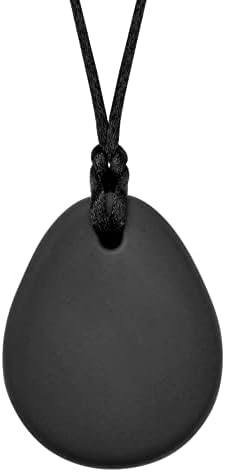 Munchables Tear Drop Chew Necklace for Children, Adults and Teens - Sensory Chewable Jewelry (Charcoal)