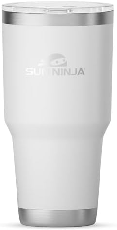 Sun Ninja 30oz Stainless Steel Tumbler - Double Wall Vacuum Insulated Cup with Easy Open Lid | Food Grade 30 oz Coffee Tumbler for Hot & Cold Drinks | Durable Insulated Tumbler for Travel, Work & More
