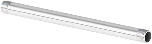 Quickun 304 Stainless Steel Pipe Fitting, 1/2" NPT x 1/2" NPT Male Malleable Nipple Cast Pipe 12" Length