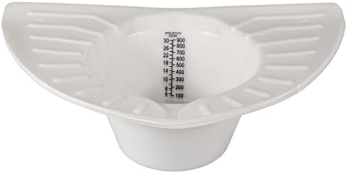 Graduated Specimen Collector Pans [Pack of 1] Toilet Nursing Hat for Urine, Vomit & Stool Collection Fits Over Toilets and Commodes - 30 oz for Women and Elderly