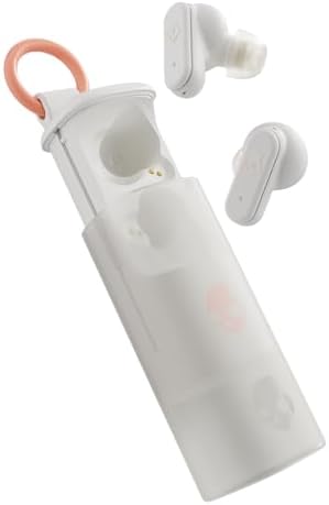 Skullcandy Dime Evo in-Ear Wireless Earbuds, 36 Hr Battery, Microphone, Works with iPhone Android and Bluetooth Devices - Bone/Orange