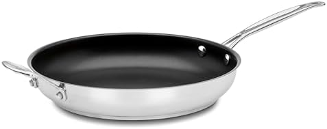 Cuisinart 12-Inch Open Skillet with Helper Handle Chef's Classic Stainless PURELYCERAMIC™ nonstick interior. PFAS-Free, 722C-30HNS