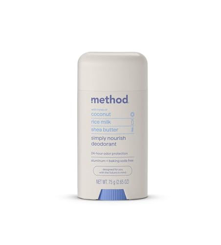 Method Deodorant, Simply Nourish, Coconut, Rice Milk + Shea Butter notes, 24 Hour Odor Protection, 2.65 oz
