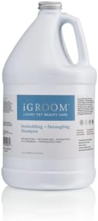 iGroom Deshedding & Detangling Dog Shampoo, Luxury Pet Beauty Care, Loosen Tangles + Unwanted Undercoat, Adds Shine + Volume, Made in USA (1 GAL)