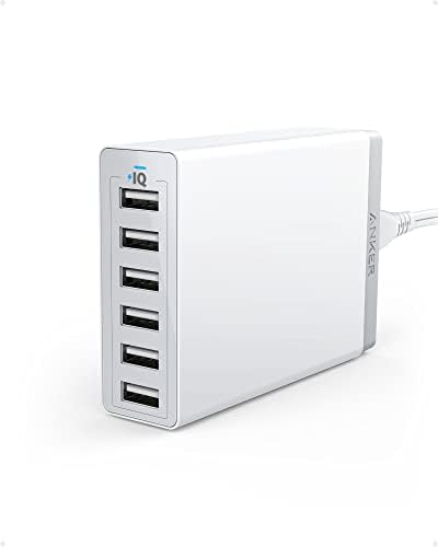 Anker Charger, 60W 6 Port USB Charging Station, PowerPort 6 Multi USB Charger for iPhone 14/Pro/Pro Max/13/12, iPad Pro/Air/Mini, Galaxy S23/S22/S21, Note 20 Ultra, LG, HTC, and More