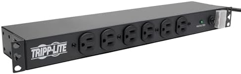 Tripp Lite 14-Outlet Rackmount PDU Surge Protector Power Strip, 15A, 120V, 3000 Joules Protection, 15ft Cord with 5-15P Plug, 1U Horizontal Rack Mount, Lifetime Manufacturer's Warranty (DRS-1215)