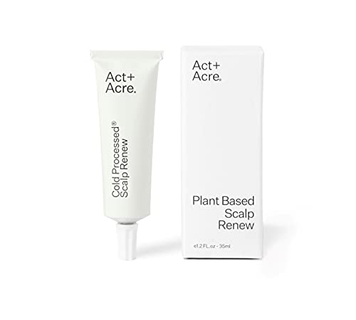 Act+Acre Cold Processed Scalp Renew Treatment with Salicylic Acid and Peppermint - Exfoliating Mask for Itchy Scalp, Dry and Oily Hair - Plant Based Anti Dandruff Treatment (1.2 Fluid Ounces)