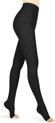 15-20 mmHg Compression Pantyhose for Women, Medical Compression Stockings, Open Toe Compression Leggings,Waist High Compression Tights for Edema, Varicose Veins, Swelling, Pregnant,Nurses, Athletes