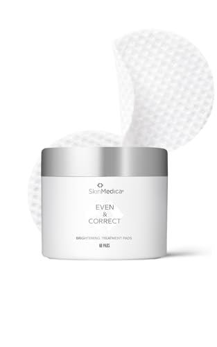 SkinMedica Even & Correct Brightening Treatment Pads For Face Exfoliating, 10% Glycolic Acid Pads That Are Retinol-Free, Alcohol-Free and Hydroquinone-Free, 60 Ct