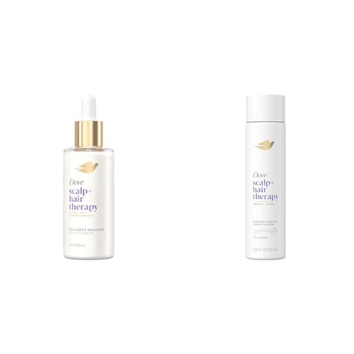 Dove Scalp + Hair Therapy Density Boost 2 FL OZ Scalp Serum + 9.25 FL OZ Strengthening Conditioner for Thicker, Stronger Hair