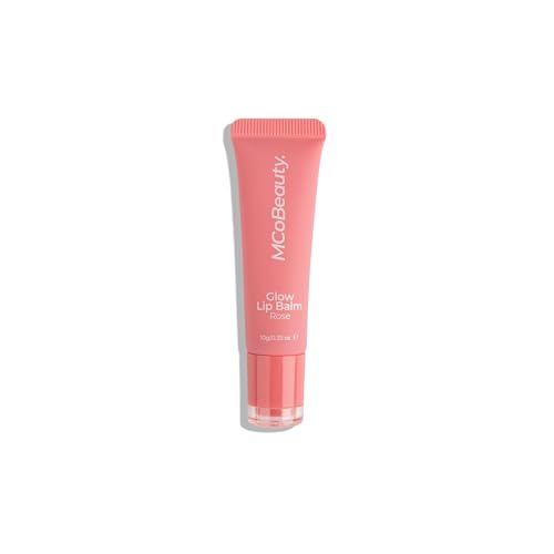 MCoBeauty Glow Lip Balm, Rose, Nourishing Tint for Luscious Lips, Vegan, Cruelty Free Cosmetics