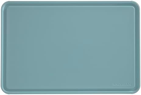 KitchenAid Classic Plastic Cutting Board with Perimeter Trench and Non Slip Edges, Dishwasher Safe, 12 inch x 18 inch, Blue