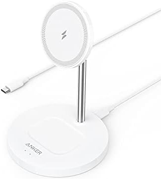 Anker iPhone 16 Wireless Charging Stand, PowerWave 2-in-1 Magnetic Stand Lite with USB-C Cable, For iPhone 16/15/14/13 Series, AirPods (No AC Adapter)
