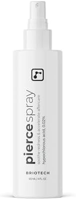 BRIOTECH Pierce Pro Piercing Aftercare Spray, Gentle Hypochlorous Acid Spray, Calm Redness & Itch, Reduce Bumps & Crust, Zero-Contact, No Rinse, No Residue HOCl Spray, 4 fl oz