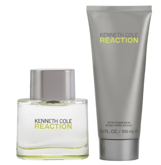 2pc Set Kenneth Cole REACTION EDT 1.7 Mens Cologne Spray & Shave Balm NIB (379)