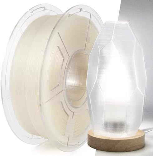 Clear 3D Printer Filament 1.75mm, High Speed PLA Plus Filament for 30-600mm/s, High Light Transmittance Clear PLA+ Filament, Transparent PLA Filament 1kg(2.2lbs) Spool