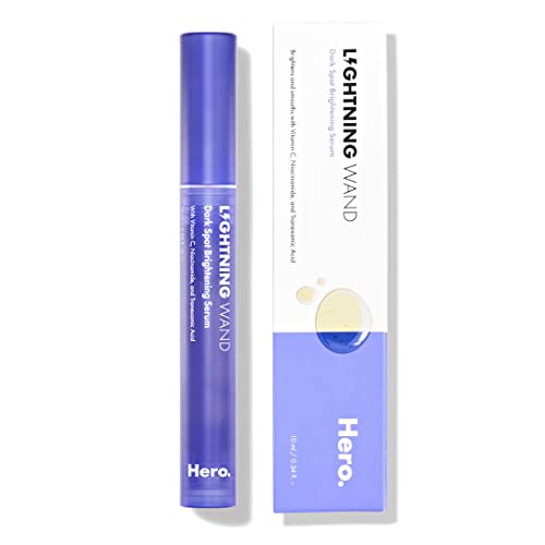 Hero Cosmetics Lightning Wand - Brightening Serum for Fading Post-Blemish Dark Spots with Botanicals - Fragrance and Paraben Free (10 ml, 0.34 fl oz)