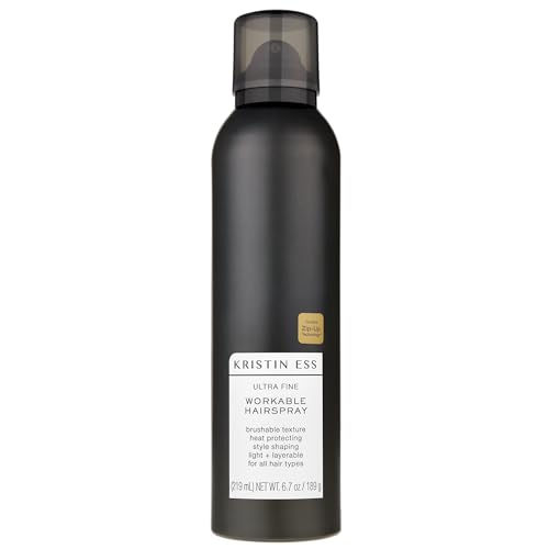 Kristin Ess Ultra Fine Workable Hairspray with Heat Protectant, Buildable + Flexible Hold - 6.7 oz