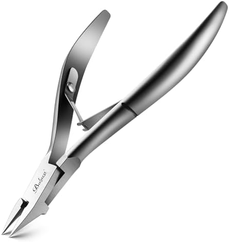 BALUCA Toenail Clippers Straight Blade for Thick Toenails and Ingrown Nails, Professional Stainless Steel Fingernail Toenail Clippers Trimmers for Seniors, Men and Adult - Sliver