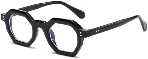 JOVAKIT Retro Octagon Frame Glasses for Women Men Vintage Polygon Non-prescription Clear Lens Eyeglasses