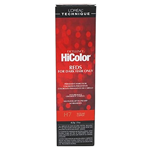 Loreal Excellence Hicolor H07 Tube Sizzling Copper 1.74 Ounce (51ml) (3 Pack)