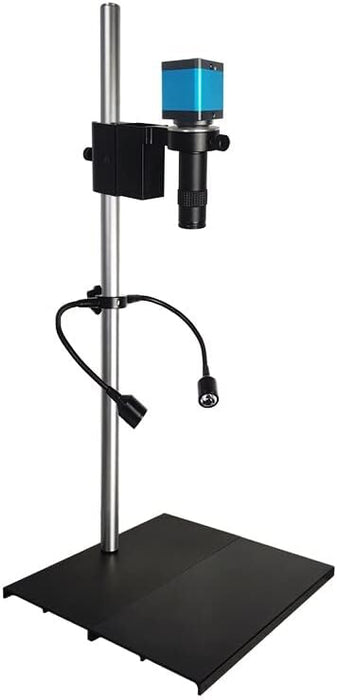High Work Distance Microscope, 48MP 4K 22MP HDMI USB Digital Camera 130x C Mount Lens with Adjustable Gooseneck Spotlight LED Light, for Phone Repair Soldering Lab Work Set (22MP Microscope)
