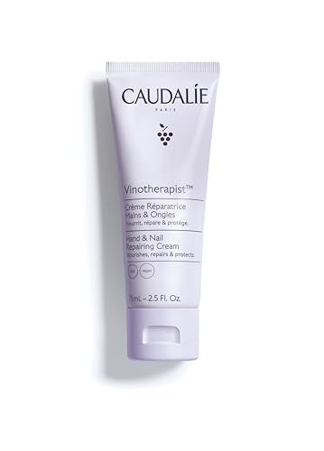 Caudalie Vinotherapist Hand and Nail Cream with Shea Butter and Grapeseed Oil, Vegan and Dermatologically Tested, 75 mL