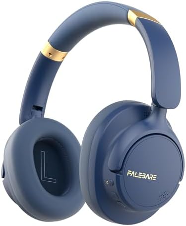 Bluetooth Headphones Over The Ear, Noise Cancelling Headphones Wireless Headphones Bluetooth with Mic, 80H Playtime, Deep Bass, Comfort Fit, Portable Lightweight Headphones for Travel, Home