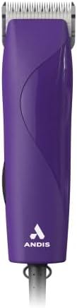 Andis 24820 EasyClip Professional-Animal 7-Piece Detachable Ceramic Blade Clipper Kit, Frustration Free Packaging, Corded Electric, Purple