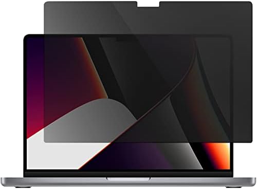 ProCase Privacy Screen Protector for MacBook Pro 16.2 (M4) 2024 / MacBook Pro 16 Inch 2023 A2780 M2 2022 2021 A2485 M1 Pro/Max, Anti-Spy Tempered Glass Tinted Screen Guard for Pro 16" with Touch ID