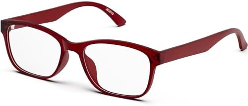 Zenni Optical Blue Light Blocking Glasses - Stylish Fashion Lightweight Rectangular Glasses with Anti Eyestrain & UV Protection for Gaming and Reading (Red)