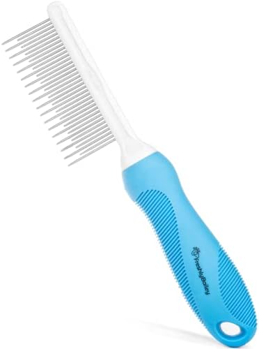 Grooming Comb for Long & Curly Hair in Dogs & Cats - Top Pet Detangler Brush - Removes & Prevents Matted Fur - Perfect for Goldendoodle, Poodle Mixes, and Cat Undercoat