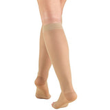 Truform Sheer Compression Stockings, 15-20 mmHg, Women's Knee High Length, Open Toe, 20 Denier, Medium