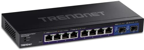 TRENDnet 10-Port Multi-Gig Web Smart Switch, 8 x 2.5GBASE-T Ports, 2 x 10G SFP+ Slots, Metal Housing, Managed Network Ethernet Switch, Black, TEG-3102WS (Renewed)
