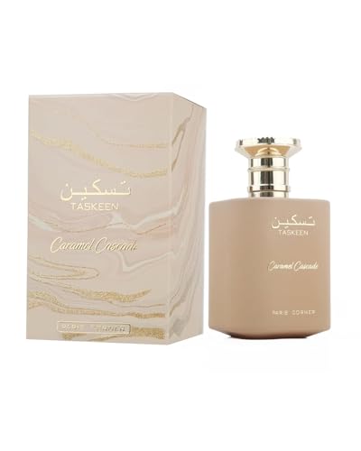 Paris Corner | Taskeen Caramel Cascade EDP - 3.4 Fl Oz | Sweet Elegance Perfume for Women and Men | Unisex Fragrance Featuring Caramel, Milk, Tonka Bean & Honey