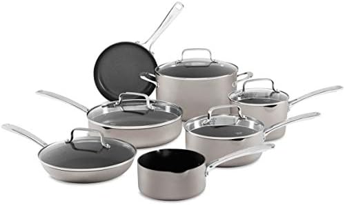 KitchenAid 12-Piece Non-Stick Pour & Strain Aluminum Non Stick Cookware Set Dishwasher Induction Safe