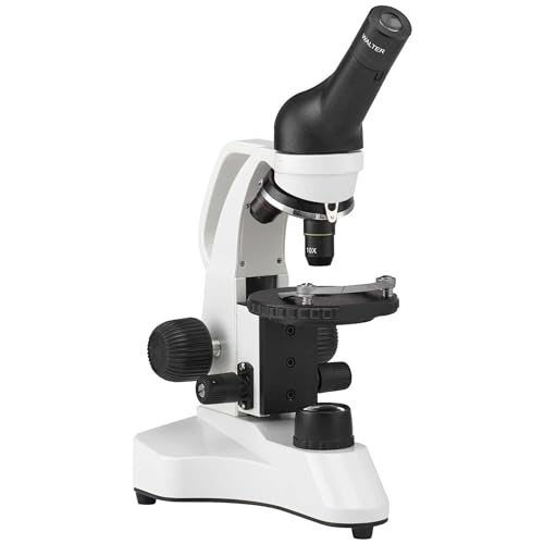 Walter Products 3050-RC Monocular Microscope, 3050 Series, Round Moveable Stage, Separate Focusing, Rechargeable LED Illumination